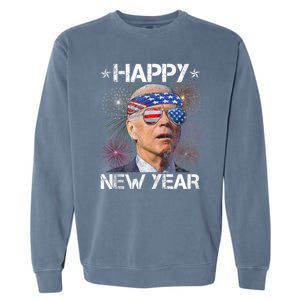 Joe Biden 4th Of July Happy New Year Fireworks Sunglasses Garment-Dyed Sweatshirt