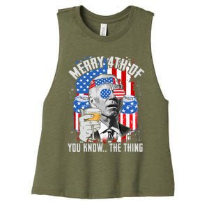 Joe Biden 4th Of July Shirt Women's Racerback Cropped Tank