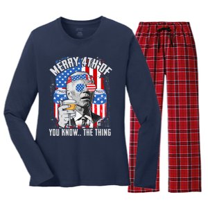 Joe Biden 4th Of July Shirt Women's Long Sleeve Flannel Pajama Set 