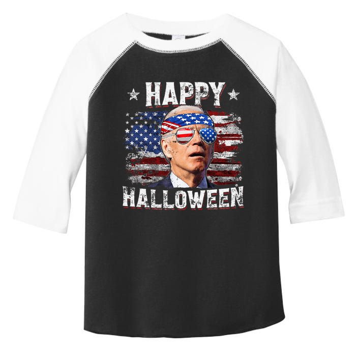 Joe Biden 4th Of July Happy Halloween US American Flag Toddler Fine Jersey T-Shirt