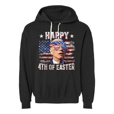 Joe Biden 4th Of July Happy 4th Of Easter American US Flag Garment-Dyed Fleece Hoodie