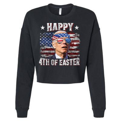 Joe Biden 4th Of July Happy 4th Of Easter American US Flag Cropped Pullover Crew