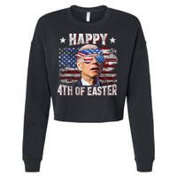 Joe Biden 4th Of July Happy 4th Of Easter American US Flag Cropped Pullover Crew