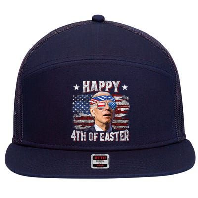 Joe Biden 4th Of July Happy 4th Of Easter American US Flag 7 Panel Mesh Trucker Snapback Hat