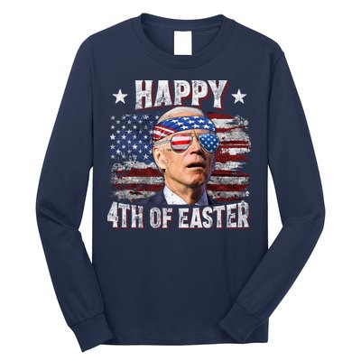 Joe Biden 4th Of July Happy 4th Of Easter American US Flag Long Sleeve Shirt