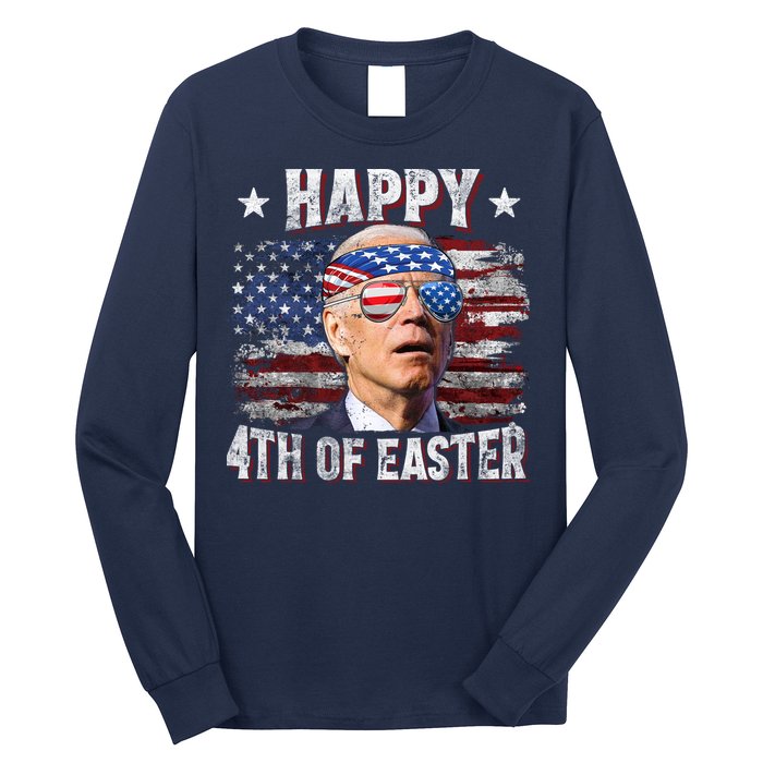 Joe Biden 4th Of July Happy 4th Of Easter American US Flag Long Sleeve Shirt
