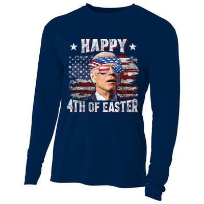 Joe Biden 4th Of July Happy 4th Of Easter American US Flag Cooling Performance Long Sleeve Crew