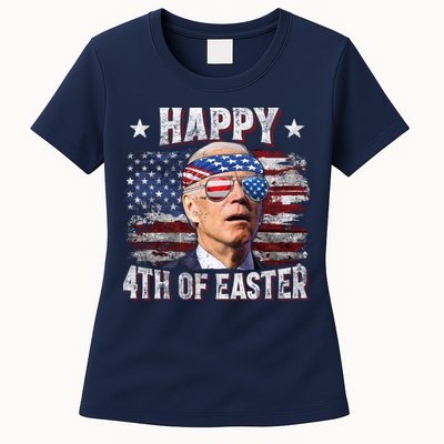 Joe Biden 4th Of July Happy 4th Of Easter American US Flag Womens T-Shirt