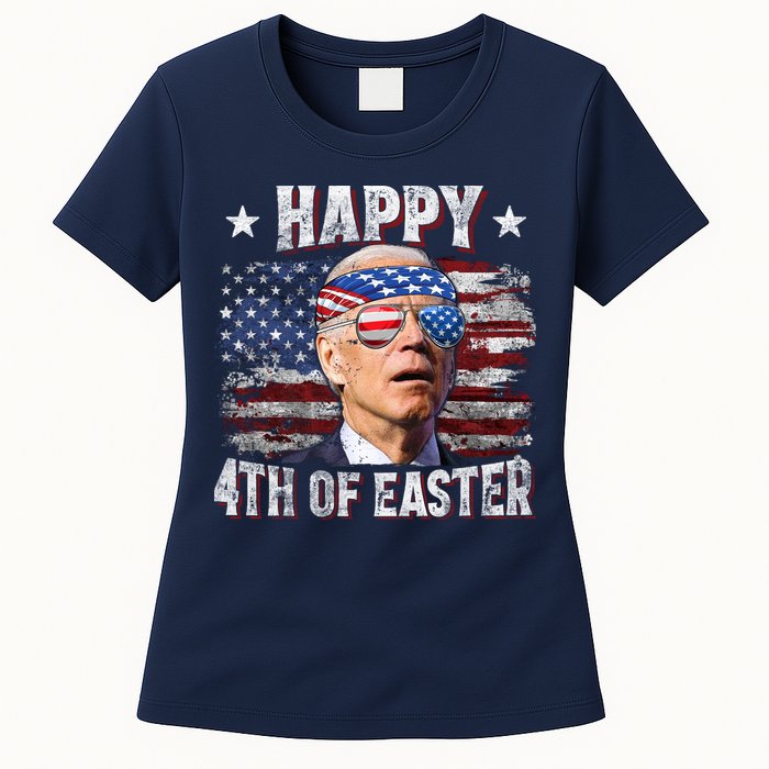 Joe Biden 4th Of July Happy 4th Of Easter American US Flag Womens T-Shirt
