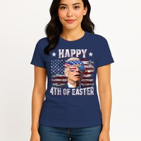 Joe Biden 4th Of July Happy 4th Of Easter American US Flag Womens T-Shirt