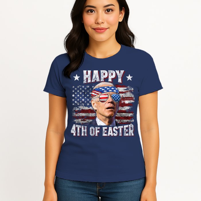Joe Biden 4th Of July Happy 4th Of Easter American US Flag Womens T-Shirt
