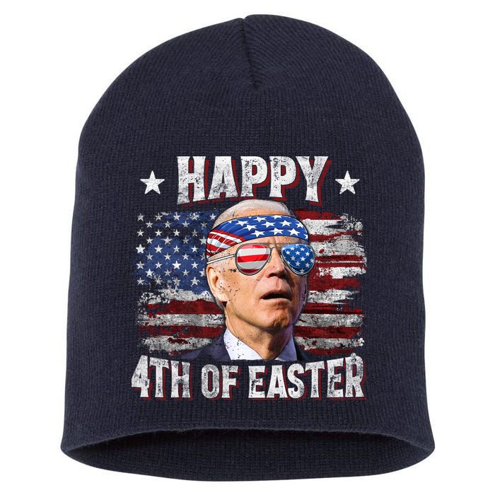 Joe Biden 4th Of July Happy 4th Of Easter American US Flag Short Acrylic Beanie