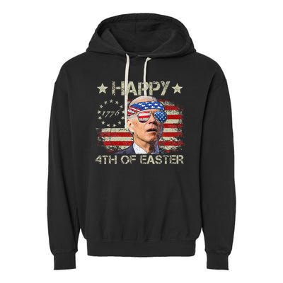Joe Biden 4th Of July Happy 4th Of Easter Us Flag Garment-Dyed Fleece Hoodie