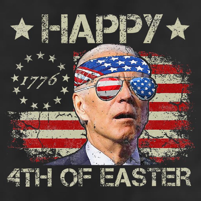 Joe Biden 4th Of July Happy 4th Of Easter Us Flag 7 Panel Mesh Trucker Snapback Hat