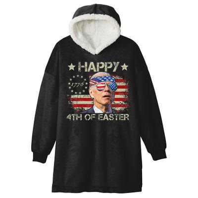 Joe Biden 4th Of July Happy 4th Of Easter Us Flag Hooded Wearable Blanket