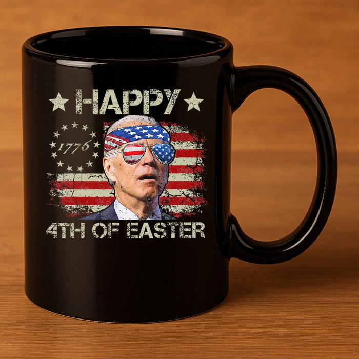 Joe Biden 4th Of July Happy 4th Of Easter Us Flag 11oz C Handle Ceramic Mug