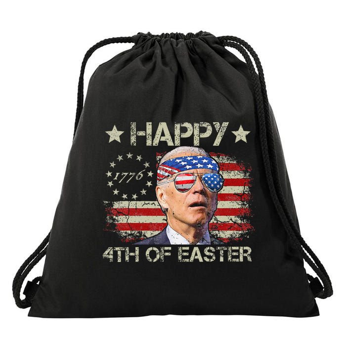 Joe Biden 4th Of July Happy 4th Of Easter Us Flag Drawstring Bag