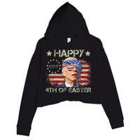 Joe Biden 4th Of July Happy 4th Of Easter Us Flag Crop Fleece Hoodie