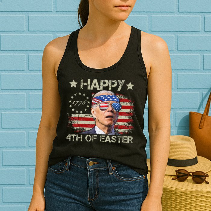 Joe Biden 4th Of July Happy 4th Of Easter Us Flag Womens Tank Top
