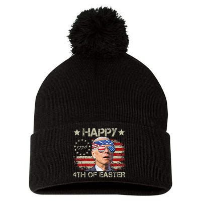 Joe Biden 4th Of July Happy 4th Of Easter Us Flag Pom Pom 12in Knit Beanie