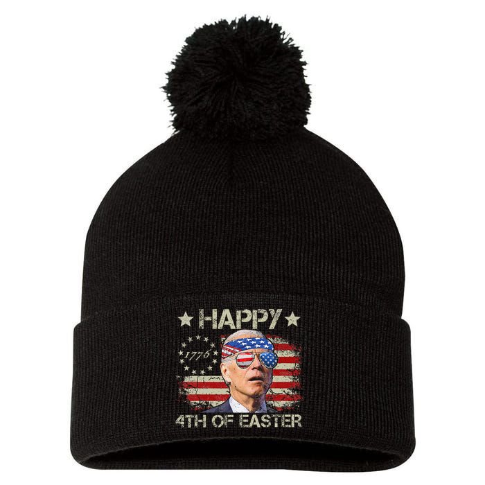 Joe Biden 4th Of July Happy 4th Of Easter Us Flag Pom Pom 12in Knit Beanie