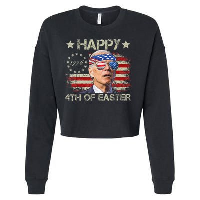 Joe Biden 4th Of July Happy 4th Of Easter Us Flag Cropped Pullover Crew