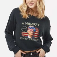 Joe Biden 4th Of July Happy 4th Of Easter Us Flag Cropped Pullover Crew