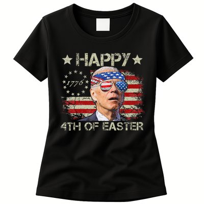 Joe Biden 4th Of July Happy 4th Of Easter Us Flag Womens T-Shirt