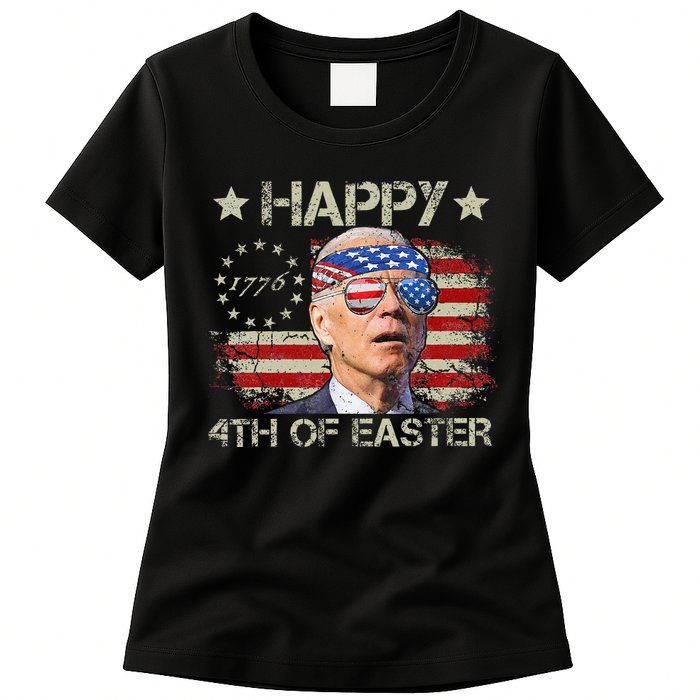Joe Biden 4th Of July Happy 4th Of Easter Us Flag Womens T-Shirt