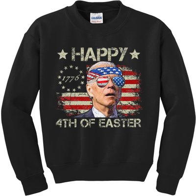 Joe Biden 4th Of July Happy 4th Of Easter Us Flag Kids Sweatshirt