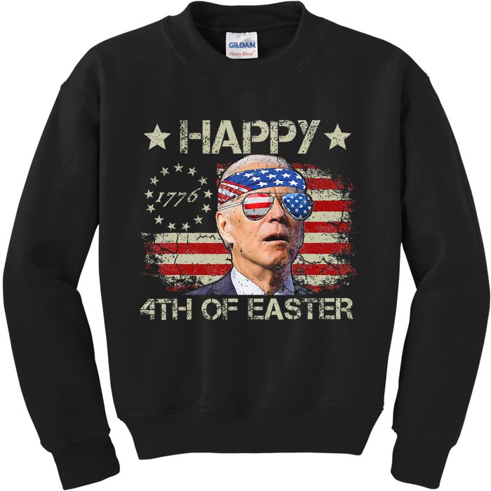 Joe Biden 4th Of July Happy 4th Of Easter Us Flag Kids Sweatshirt