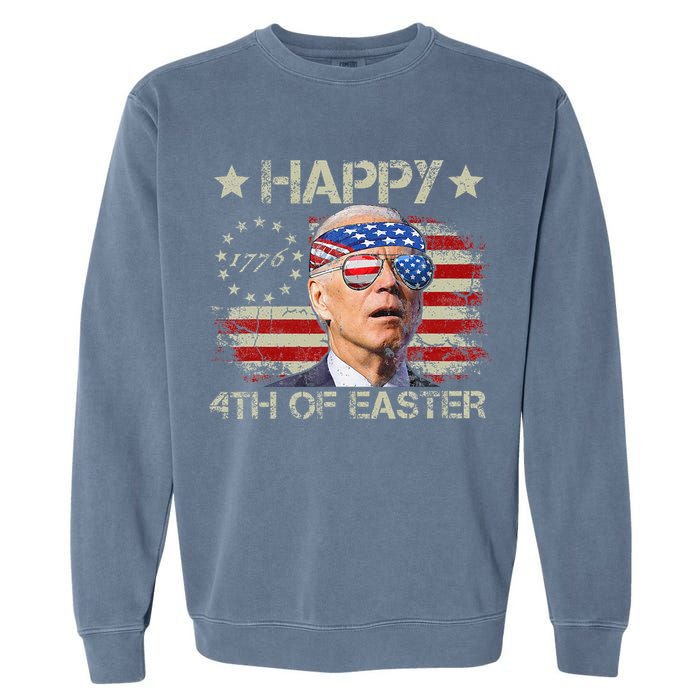 Joe Biden 4th Of July Happy 4th Of Easter Us Flag Garment-Dyed Sweatshirt