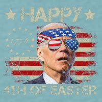 Joe Biden 4th Of July Happy 4th Of Easter Us Flag Sueded Cloud Jersey T-Shirt