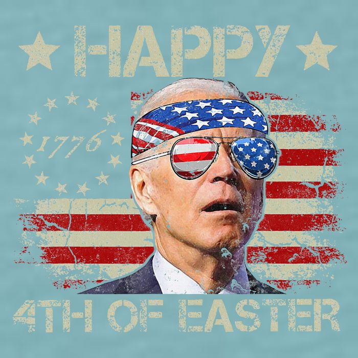 Joe Biden 4th Of July Happy 4th Of Easter Us Flag Sueded Cloud Jersey T-Shirt