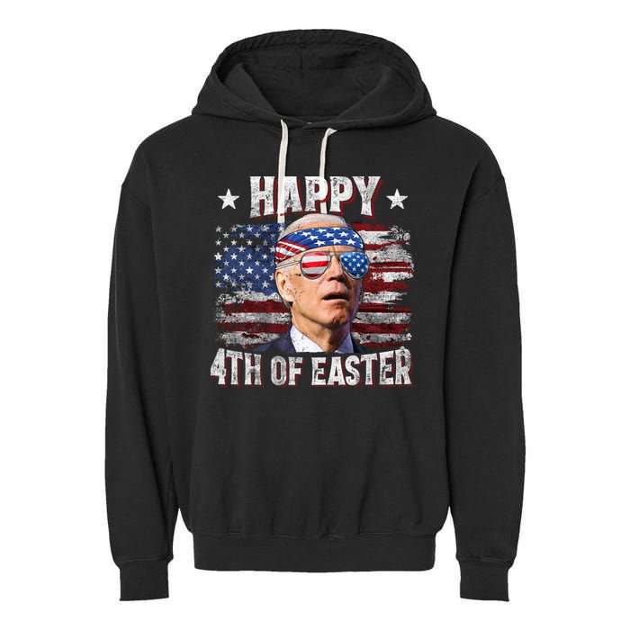 Joe Biden 4th Of July Shirts Happy 4th Of Easter American US Flag Garment-Dyed Fleece Hoodie