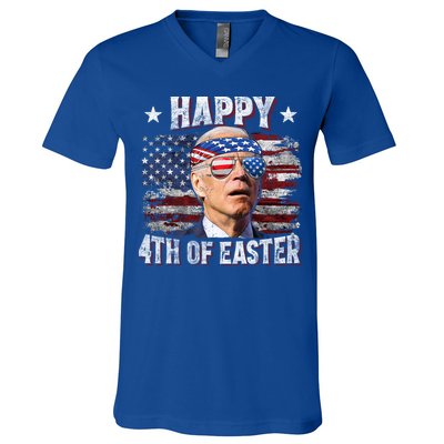 Joe Biden 4th Of July Shirts Happy 4th Of Easter American US Flag V-Neck T-Shirt