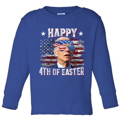 Joe Biden 4th Of July Shirts Happy 4th Of Easter American US Flag Toddler Long Sleeve Shirt