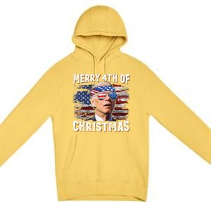 Joe Biden 4th Of July Shirts Merry 4th Of Christmas American US Flag Premium Pullover Hoodie