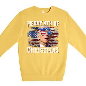 Joe Biden 4th Of July Shirts Merry 4th Of Christmas American US Flag Premium Crewneck Sweatshirt