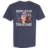 Joe Biden 4th Of July Shirts Merry 4th Of Christmas American US Flag Garment-Dyed Heavyweight T-Shirt