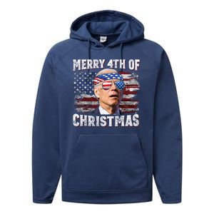 Joe Biden 4th Of July Shirts Merry 4th Of Christmas American US Flag Performance Fleece Hoodie