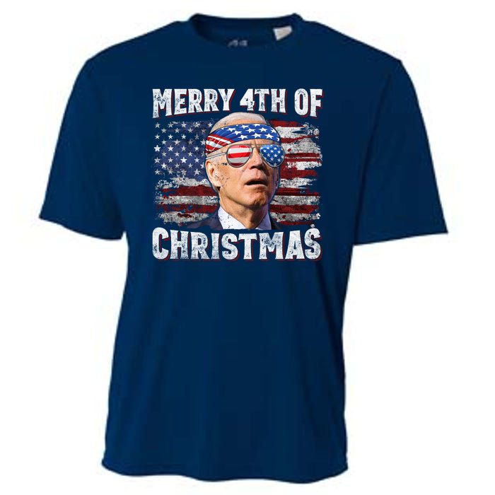 Joe Biden 4th Of July Shirts Merry 4th Of Christmas American US Flag Cooling Performance Crew T-Shirt