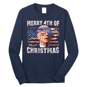 Joe Biden 4th Of July Shirts Merry 4th Of Christmas American US Flag Long Sleeve Shirt