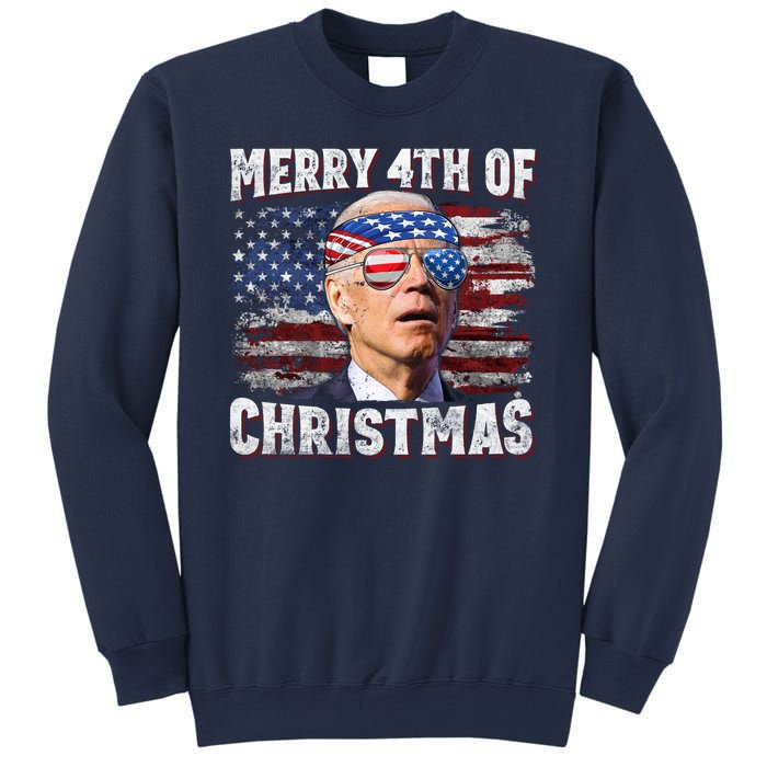 Joe Biden 4th Of July Shirts Merry 4th Of Christmas American US Flag Sweatshirt