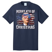 Joe Biden 4th Of July Shirts Merry 4th Of Christmas American US Flag Tall T-Shirt