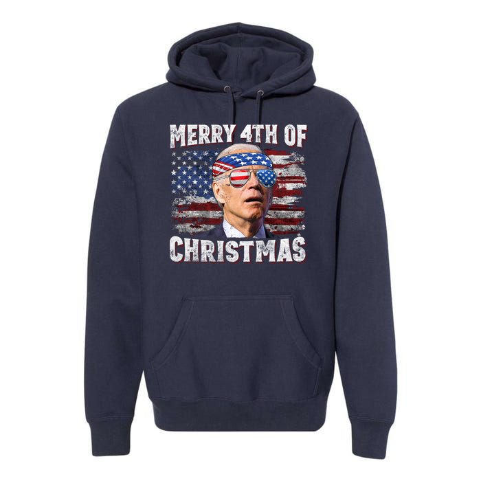 Joe Biden 4th Of July Shirts Merry 4th Of Christmas American US Flag Premium Hoodie