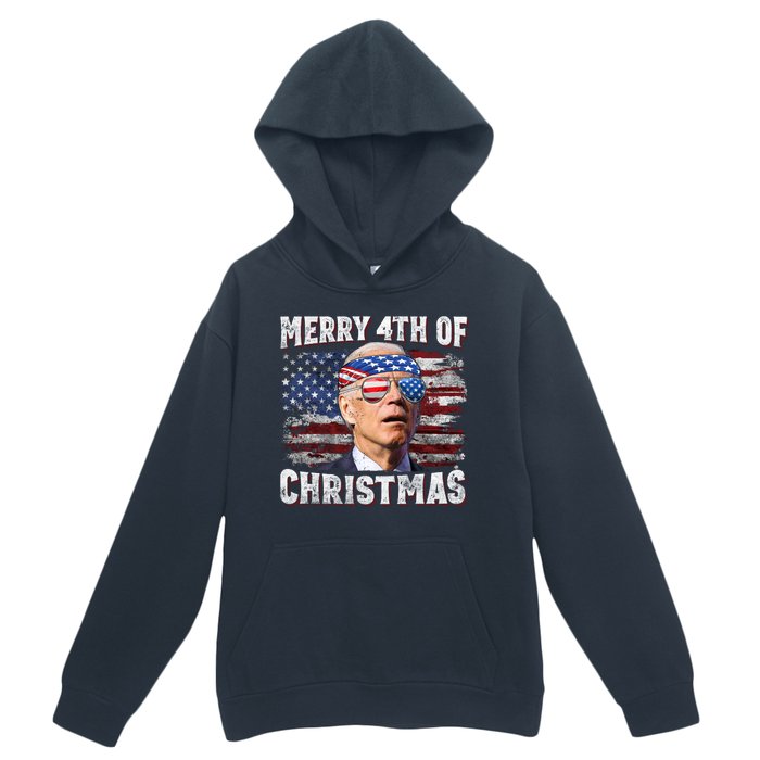 Joe Biden 4th Of July Shirts Merry 4th Of Christmas American US Flag Urban Pullover Hoodie