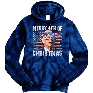 Joe Biden 4th Of July Shirts Merry 4th Of Christmas American US Flag Tie Dye Hoodie