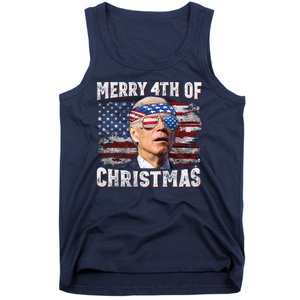 Joe Biden 4th Of July Shirts Merry 4th Of Christmas American US Flag Tank Top