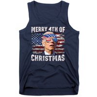 Joe Biden 4th Of July Shirts Merry 4th Of Christmas American US Flag Tank Top